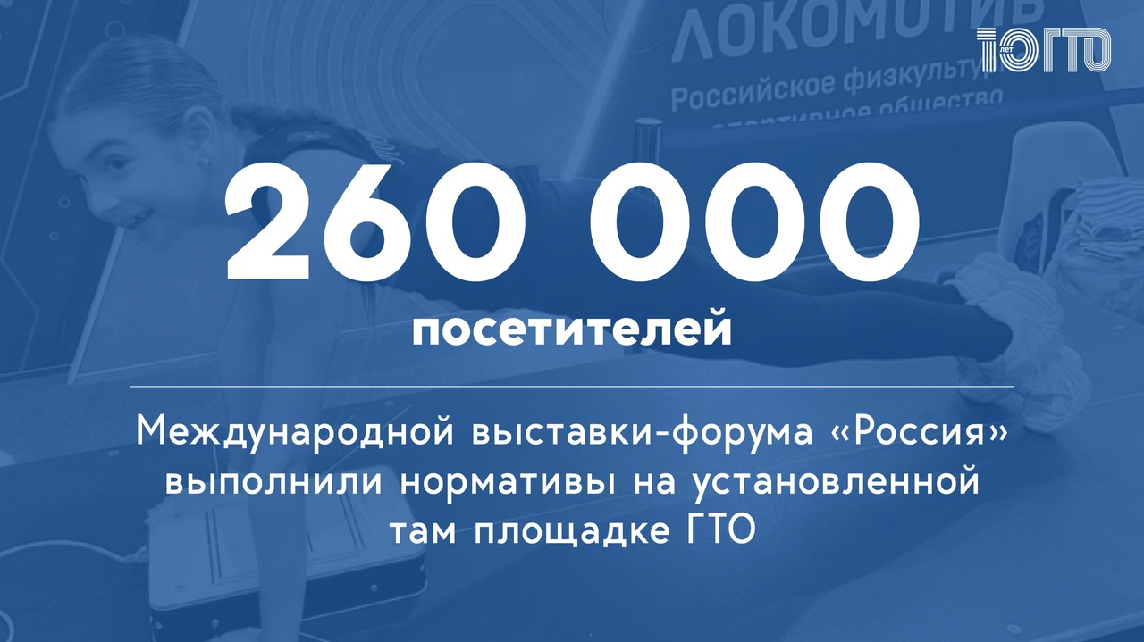 Статистикой посещения Стенда ГТО поделился Министр спорта России Михаил Дегтярев на церемонии закрытия экспозиции «Спорт для каждого»..